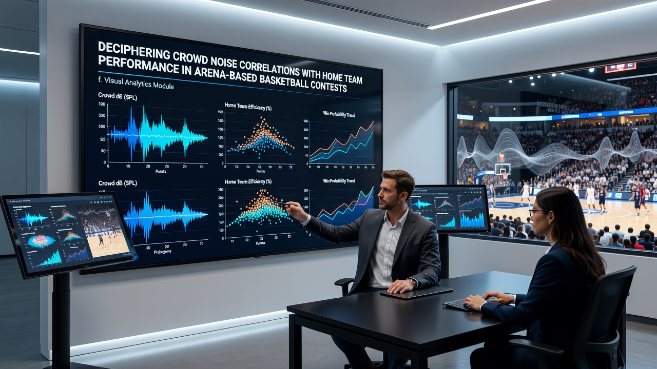Datenvisualisierung von Lärmpegeln und Heimteam-Performance in Basketball-Hallen