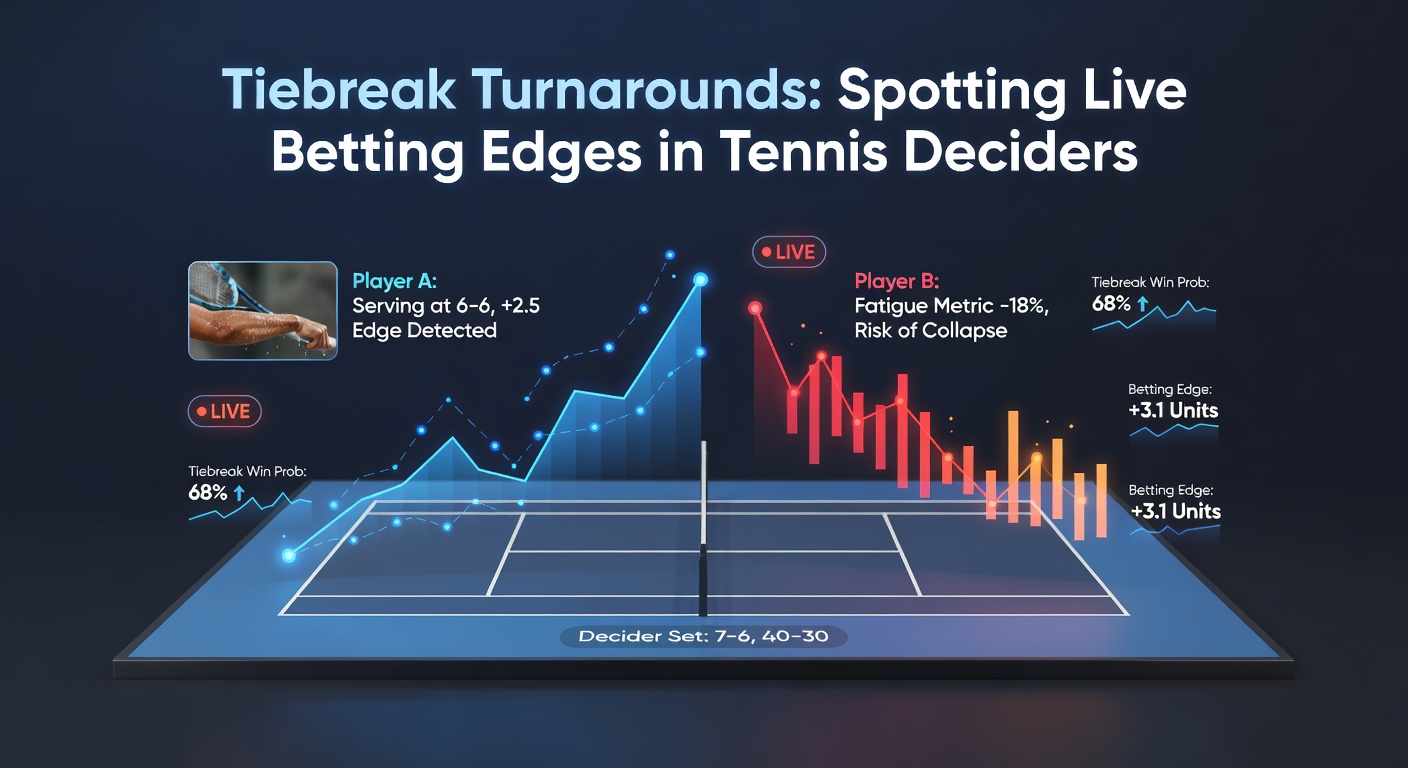 Grafik mit Tennis-Statistiken zu Tiebreak-Umkehrungen, die Balken für Win-Rates bei verschiedenen Rückständen zeigt
